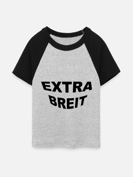 EXTRA BREIT EXTRABREIT - Frauen Cropped Baseball T-Shirt - Grau meliert/Schwarz
