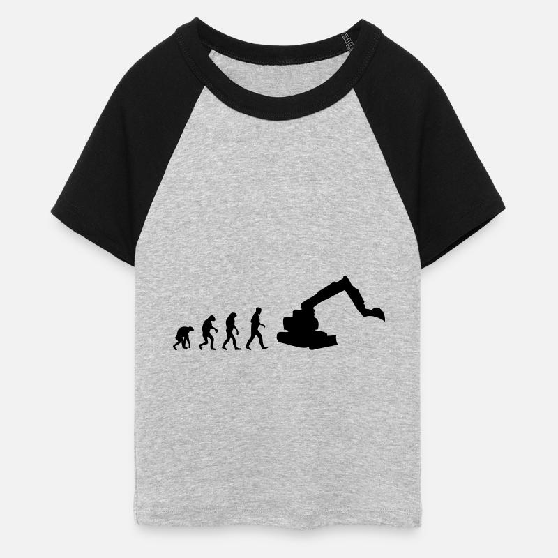 bagger evolution - Frauen Cropped Baseball T-Shirt - Grau meliert/Schwarz