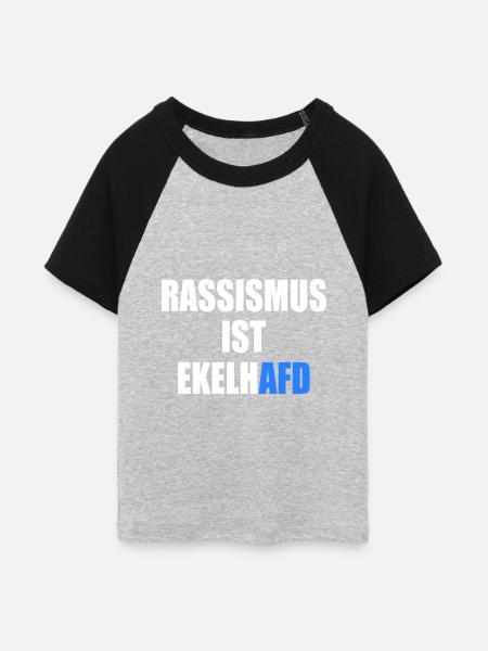 rassismus ist ekelhafd - Frauen Cropped Baseball T-Shirt - Grau meliert/Schwarz