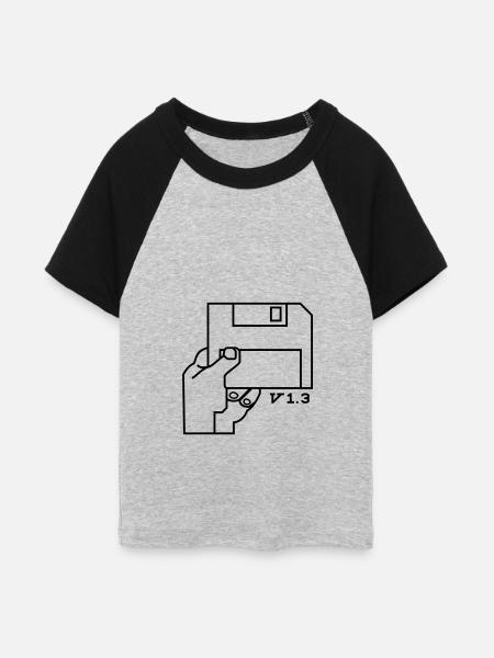 Amiga Workbench Disk - Frauen Cropped Baseball T-Shirt - Grau meliert/Schwarz