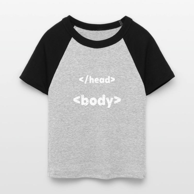 Code Programmeur Développeur Script Informatique T-shirt Crop Top de Baseball Femme