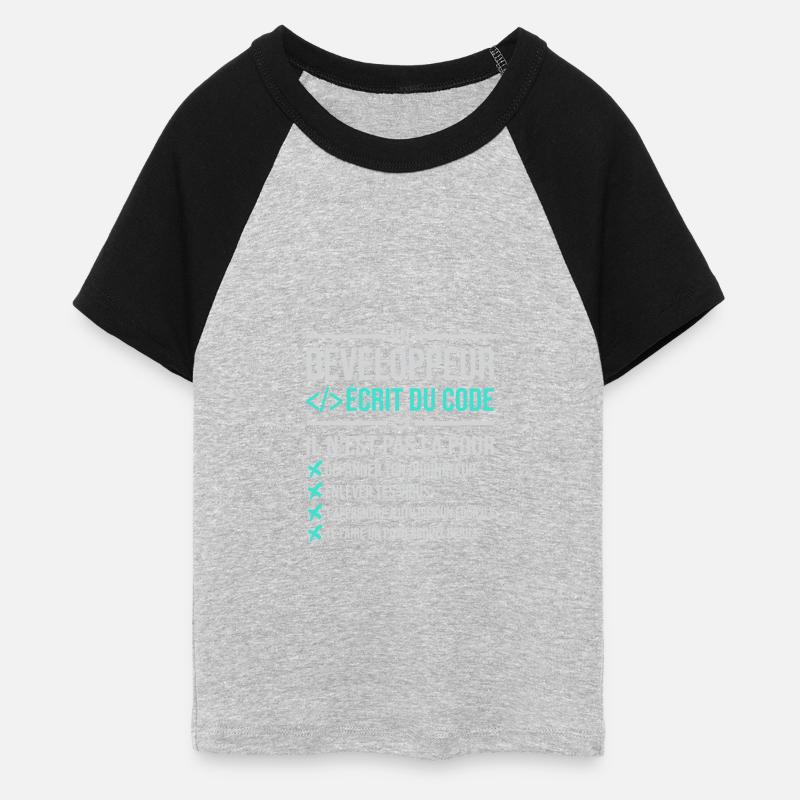 Developer Writing Code - Women's Cropped Baseball T-Shirt - heather grey/black
