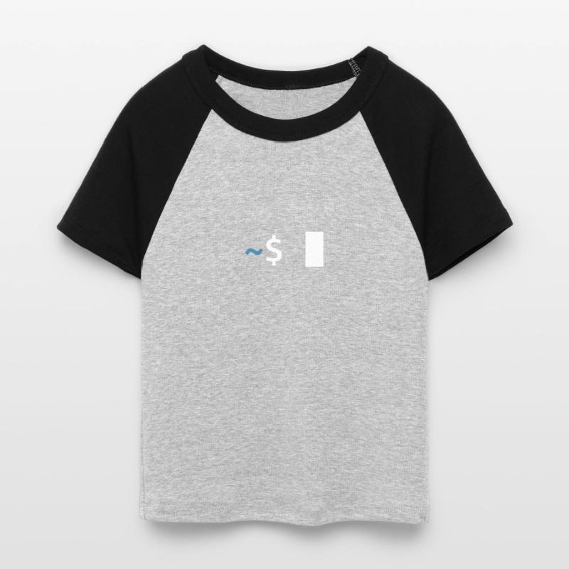 Linux Shell Command Women's Cropped Baseball T-Shirt