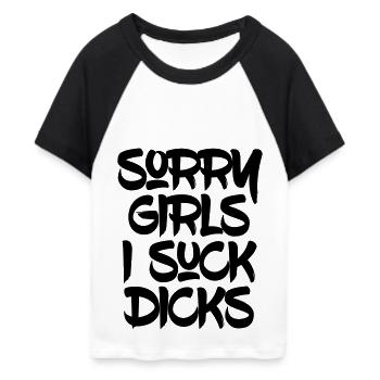 Sorry girls jeg amme dicks - Cropped Baseball dame-T-shirt - hvid/sort - Foran