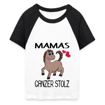 Baby Pferd Geburt Schwanger - Frauen Cropped Baseball T-Shirt - Weiß/Schwarz - Vorne