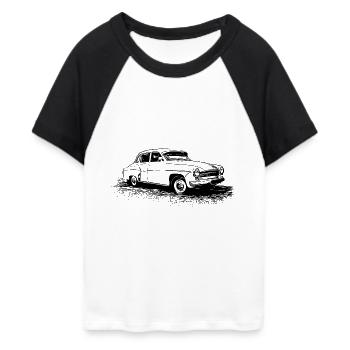 P-312-0 Wartburg - Frauen Cropped Baseball T-Shirt - Weiß/Schwarz - Vorne