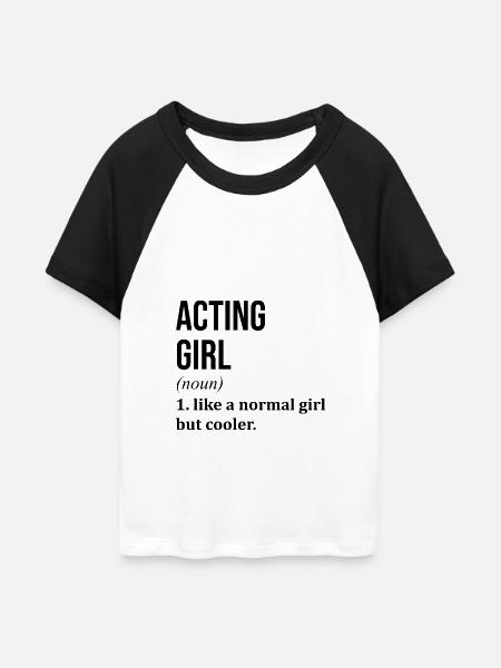 Schauspielerin Schauspieler Schauspieler - Frauen Cropped Baseball T-Shirt - Weiß/Schwarz