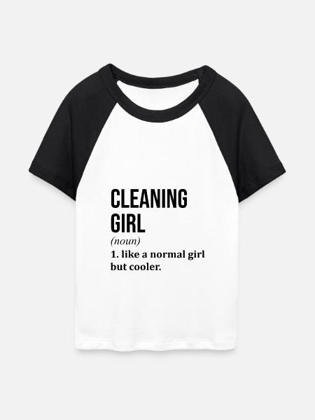 Reiniger Reiniger Reiniger - Frauen Cropped Baseball T-Shirt - Weiß/Schwarz
