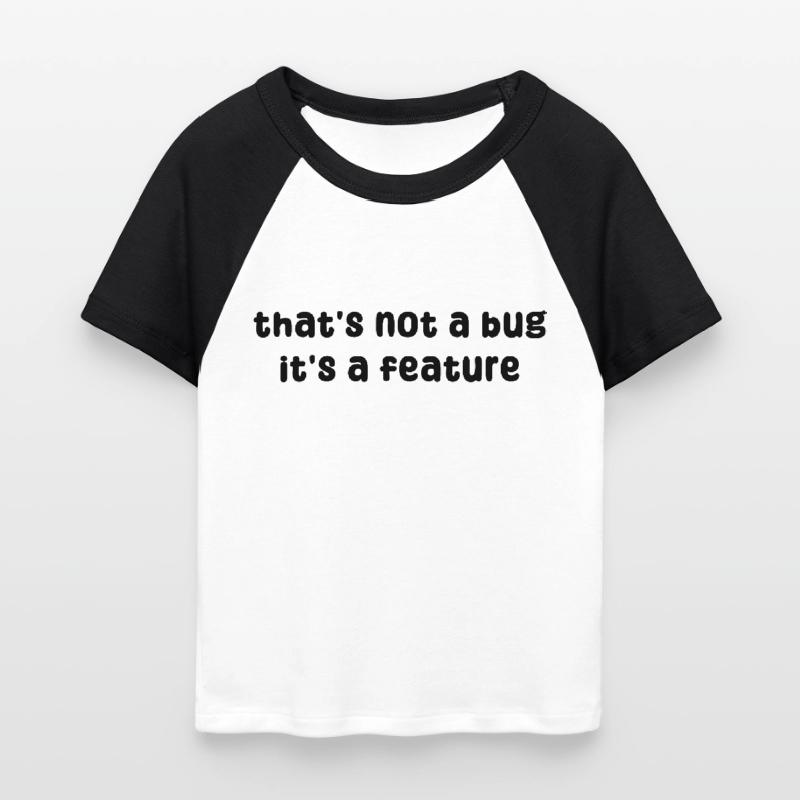 Developer Geek Bugs Code Computer Science Statement Women's Cropped Baseball T-Shirt