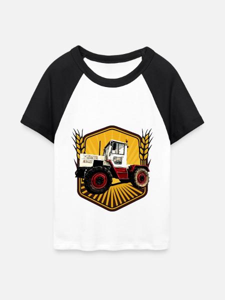 Kraftpaket auf Rädern - Frauen Cropped Baseball T-Shirt - Weiß/Schwarz