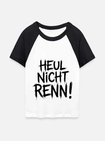 Heul nicht Renn! - Frauen Cropped Baseball T-Shirt - Weiß/Schwarz