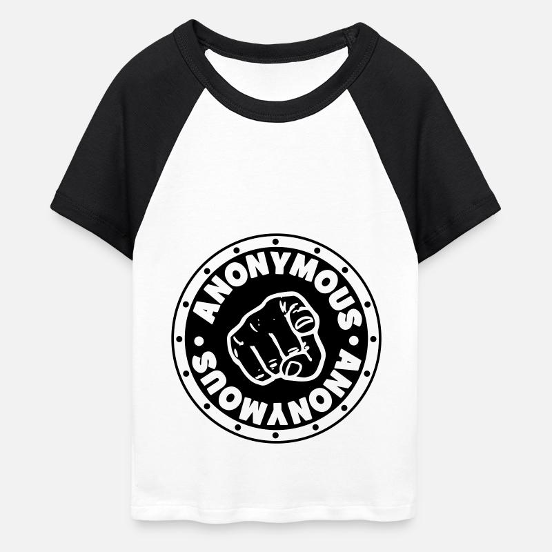 # # # # ANONYMOUS - Women's Cropped Baseball T-Shirt - white/black