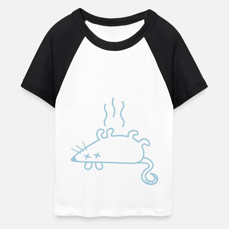 A Dead Mouse - Women's Cropped Baseball T-Shirt - white/black