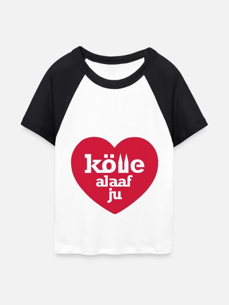 Kölle alaaf ju - Frauen Cropped Baseball T-Shirt - Weiß/Schwarz