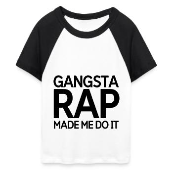 Gangsta rap made me do it - Women's Cropped Baseball T-Shirt - white/black - Front