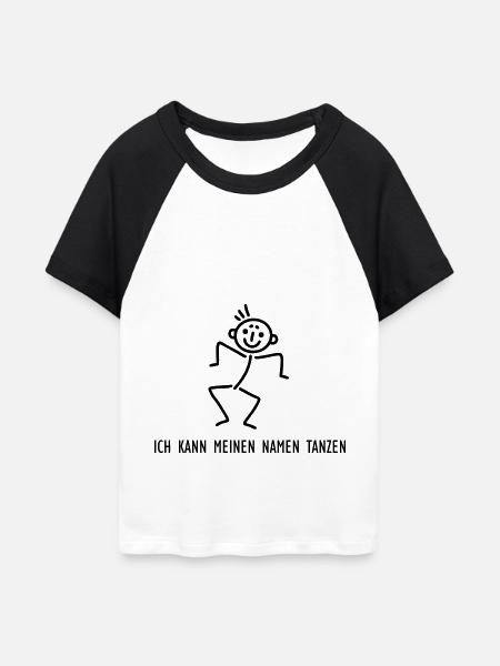 Strichmännchen Waldorfschule - Frauen Cropped Baseball T-Shirt - Weiß/Schwarz