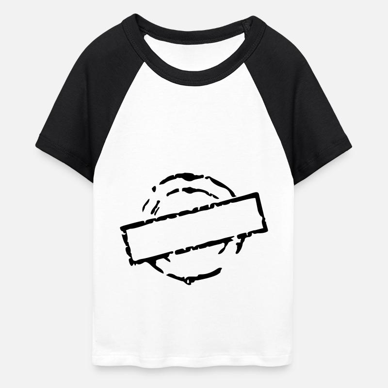 stemp_vec_1 en - Women's Cropped Baseball T-Shirt - white/black