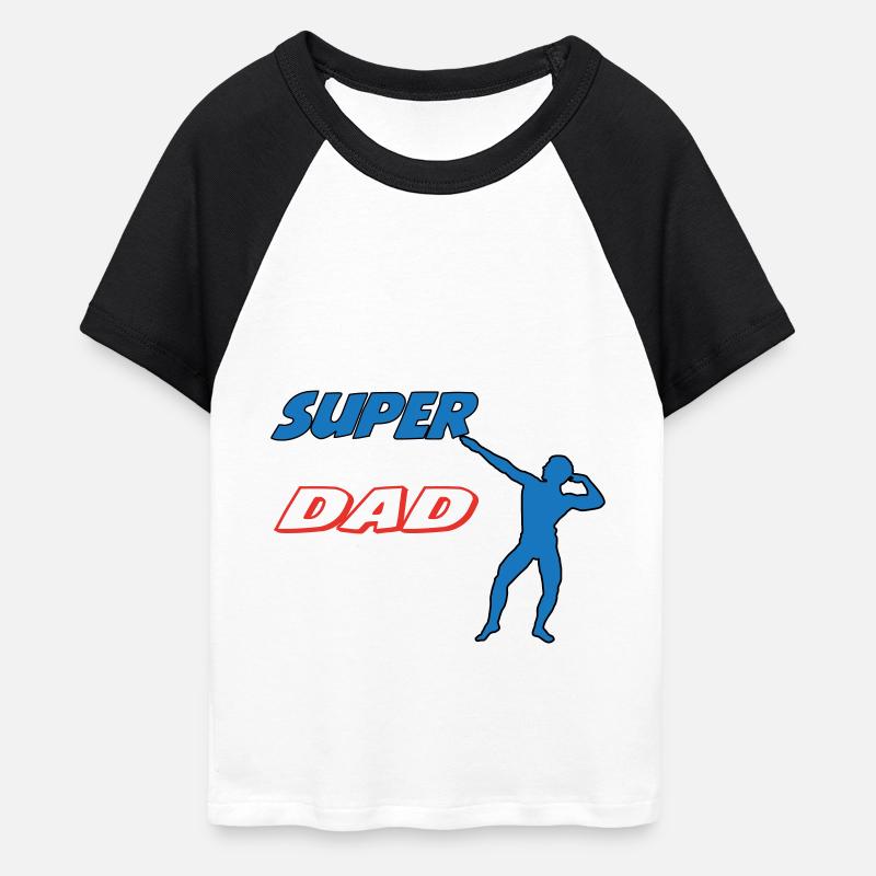 SUPER DAD - Women's Cropped Baseball T-Shirt - white/black