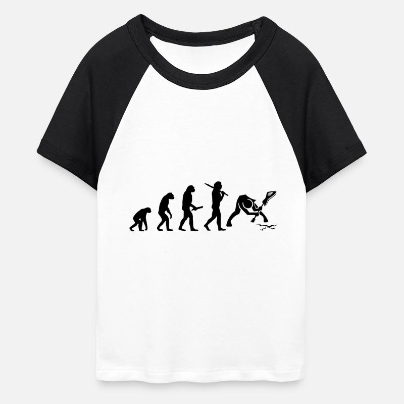 Evolution Progress Development Rock Star Heavy - Women's Cropped Baseball T-Shirt - white/black