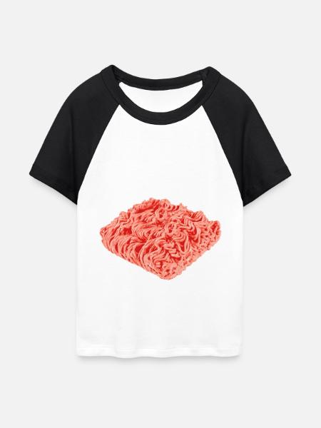 Hackfleisch - Frauen Cropped Baseball T-Shirt - Weiß/Schwarz