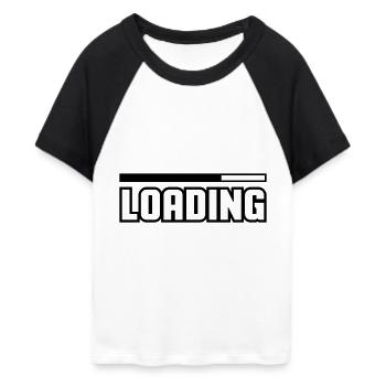 Loading - Frauen Cropped Baseball T-Shirt - Weiß/Schwarz - Vorne