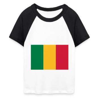 drapeau_mali - T-shirt Crop Top de Baseball Femme - blanc/noir - Devant