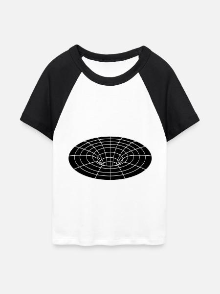 schwarzes Loch - Frauen Cropped Baseball T-Shirt - Weiß/Schwarz