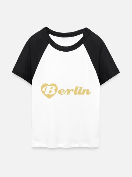 I love Berlin - Frauen Cropped Baseball T-Shirt - Weiß/Schwarz