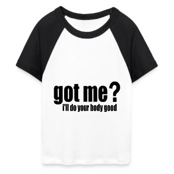 got me? i'll do your body good - T-shirt Crop Top de Baseball Femme - blanc/noir - Devant