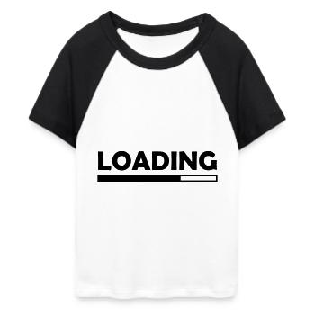 Loading - Frauen Cropped Baseball T-Shirt - Weiß/Schwarz - Vorne