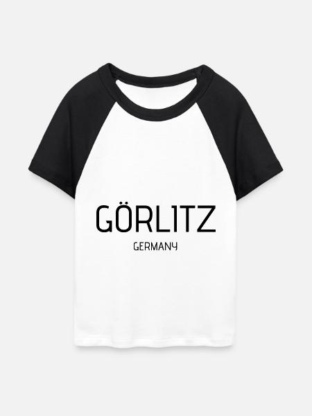 Görlitz - Frauen Cropped Baseball T-Shirt - Weiß/Schwarz