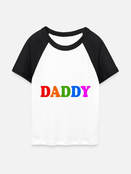 Daddy - Frauen Cropped Baseball T-Shirt - Weiß/Schwarz