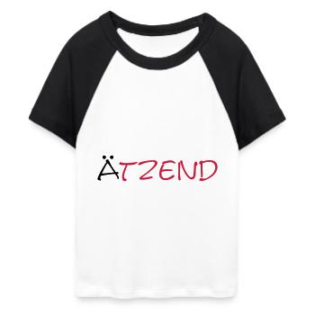 Ätzend - Frauen Cropped Baseball T-Shirt - Weiß/Schwarz - Vorne