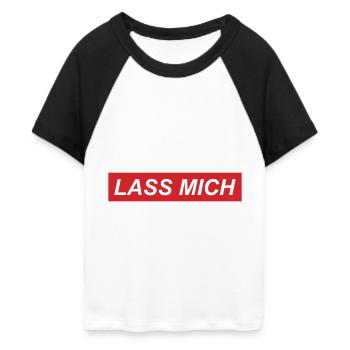Lass mich - Frauen Cropped Baseball T-Shirt - Weiß/Schwarz - Vorne