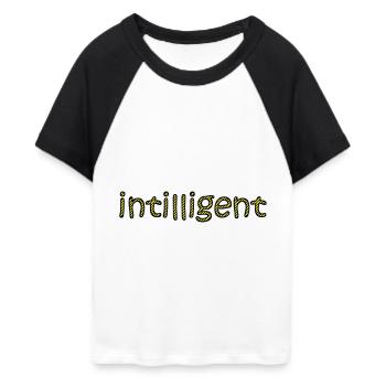 intelligent - Frauen Cropped Baseball T-Shirt - Weiß/Schwarz - Vorne
