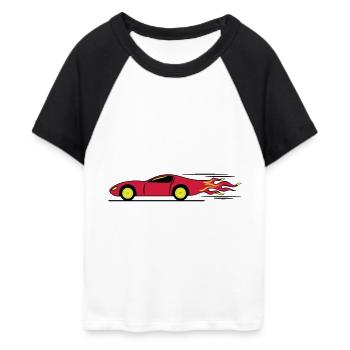 Race Car Racing race racing - Women's Cropped Baseball T-Shirt - white/black - Front