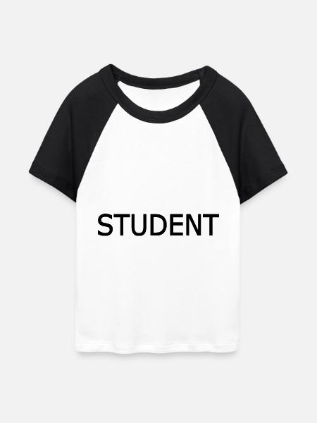 Student - Frauen Cropped Baseball T-Shirt - Weiß/Schwarz