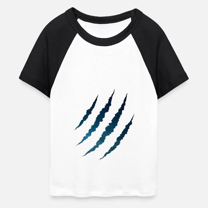 Galaxy space scratches - Women's Cropped Baseball T-Shirt - white/black
