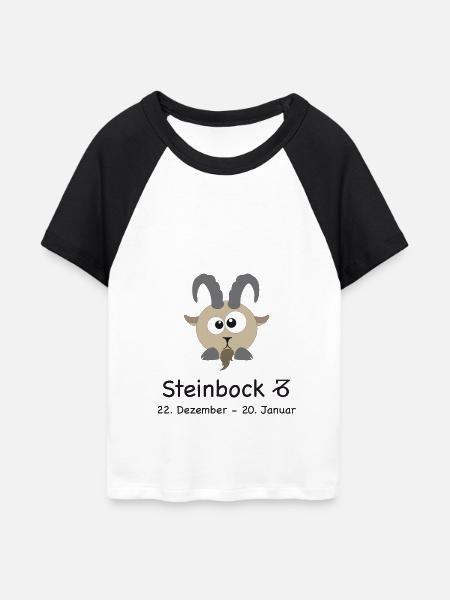 Sternzeichen Steinbock - Frauen Cropped Baseball T-Shirt - Weiß/Schwarz