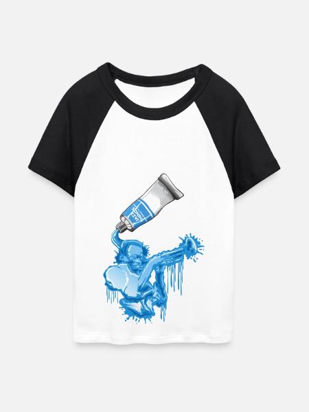 Jazz tube - Frauen Cropped Baseball T-Shirt - Weiß/Schwarz