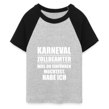 Carnival Carnival Officer des douanes - T-shirt Crop Top de Baseball Femme - gris chiné/noir - Devant