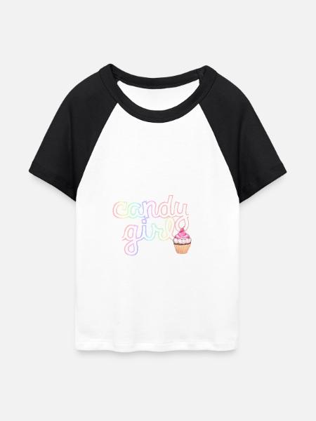 Candy Girl - Frauen Cropped Baseball T-Shirt - Weiß/Schwarz