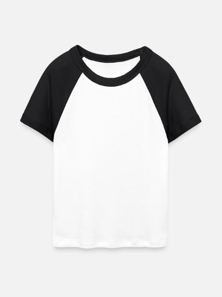 FRANK - Majestät - Frauen Cropped Baseball T-Shirt - Weiß/Schwarz
