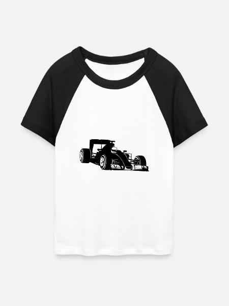 Formela One Racing - Frauen Cropped Baseball T-Shirt - Weiß/Schwarz