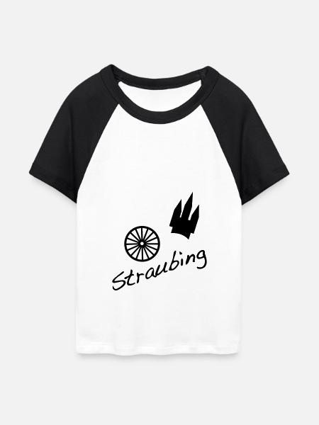 Straubing - Frauen Cropped Baseball T-Shirt - Weiß/Schwarz