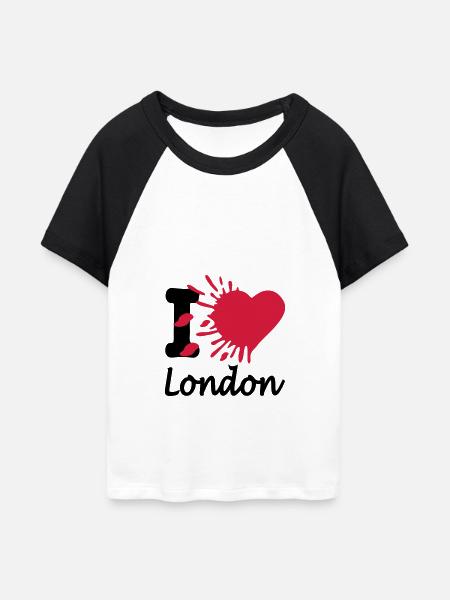 i love london - Frauen Cropped Baseball T-Shirt - Weiß/Schwarz