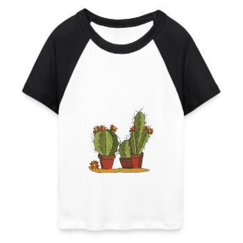 Blumen - Frauen Cropped Baseball T-Shirt - Weiß/Schwarz - Vorne