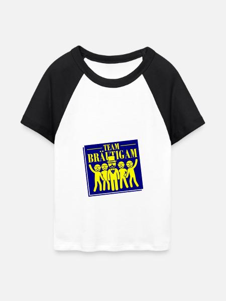 Team Bräutigam - Frauen Cropped Baseball T-Shirt - Weiß/Schwarz