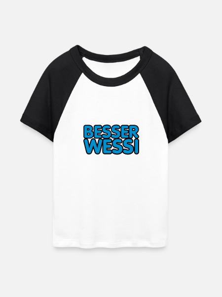 Besser Wessi - Frauen Cropped Baseball T-Shirt - Weiß/Schwarz