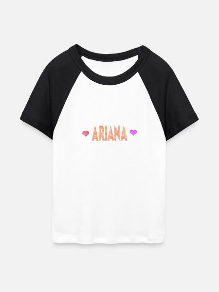 Ariana - Frauen Cropped Baseball T-Shirt - Weiß/Schwarz